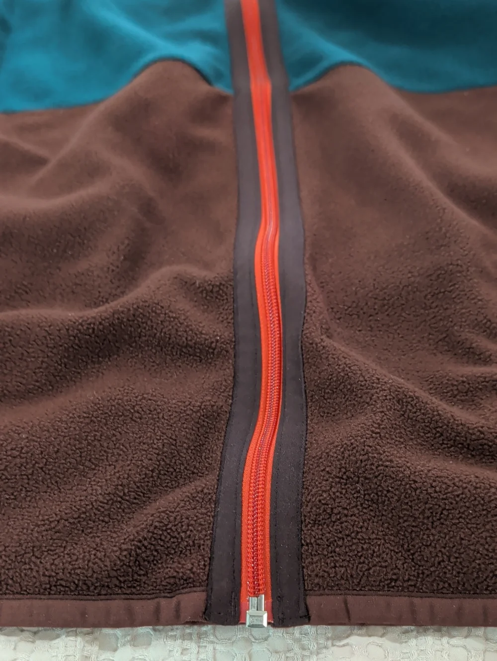 Cotopaxi Teal, Brown & Orange Zip Fleece Vest
